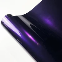 Película de vinilo Premium PET de alto brillo, color morado medianoche, envoltura de coche, pegatina DIY para motocicleta, autoadhesiva de liberación de aire