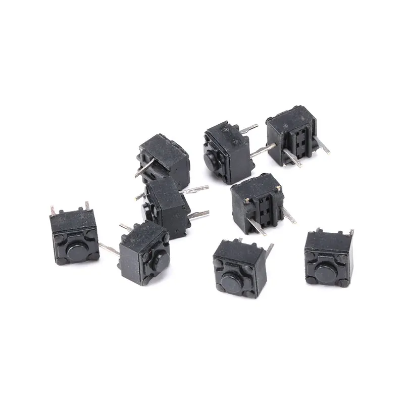 10Pcs Mouse Square Micro Switch Button 6*6*6mm 6x6x6.0mm Tact Switch  Keys Buttons Switch Middle 2PIN DIP Waterproof Momentary