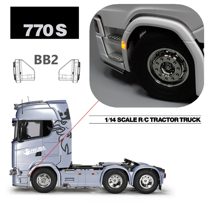 770S LED أضواء الحاجب الأمامية مصباح أصفر ل 1/14 Tamiya مركبة يتم التحكم بها عن بُعد قلابة سكانيا 770S 56368 LESU لتقوم بها بنفسك قطع غيار السيارات لعبة