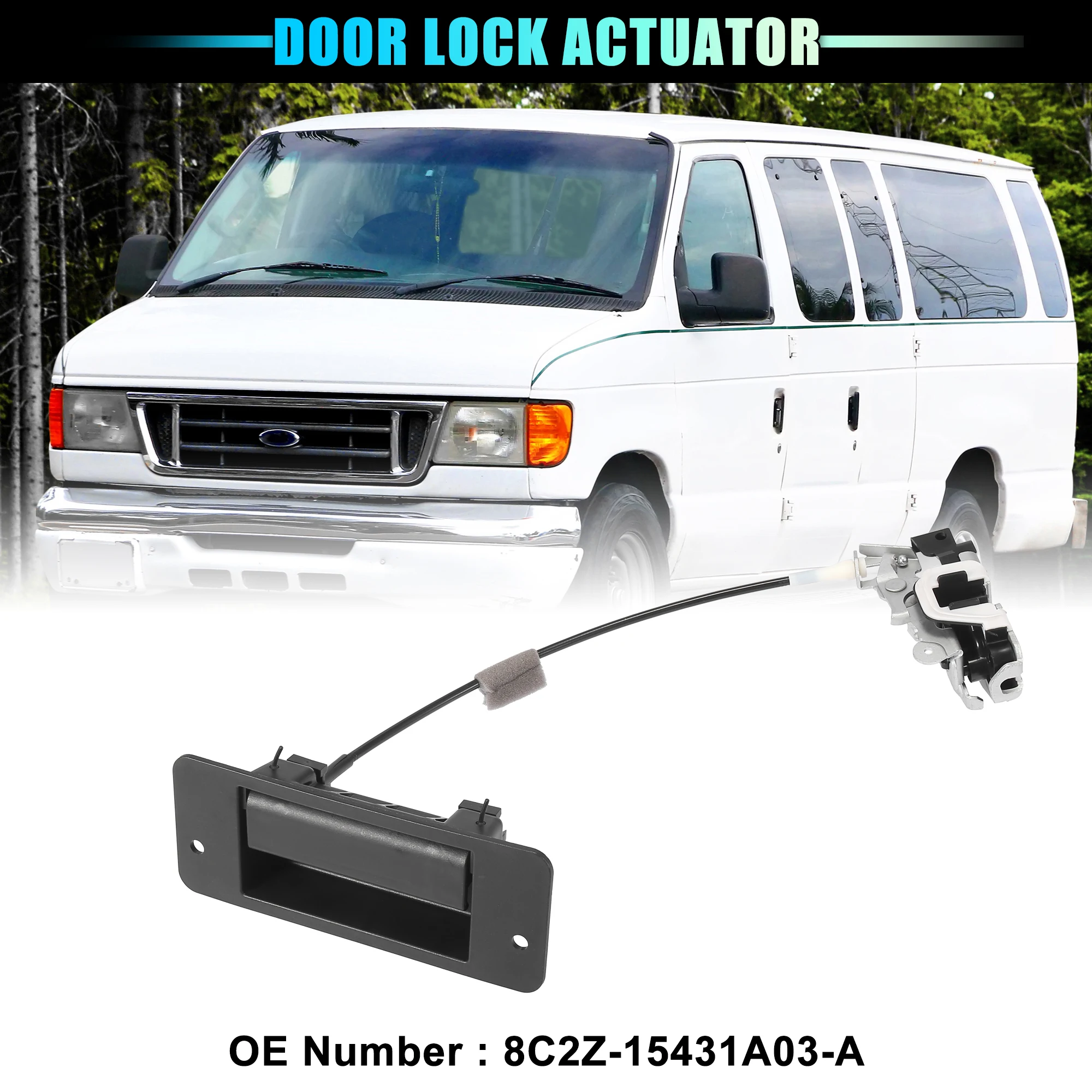 uxcell Car Rear Left Door Lock Actuator Motor 8C2Z-15431A03-A for Ford E-150/250/350/450 Econoline Club Wagon Super Duty