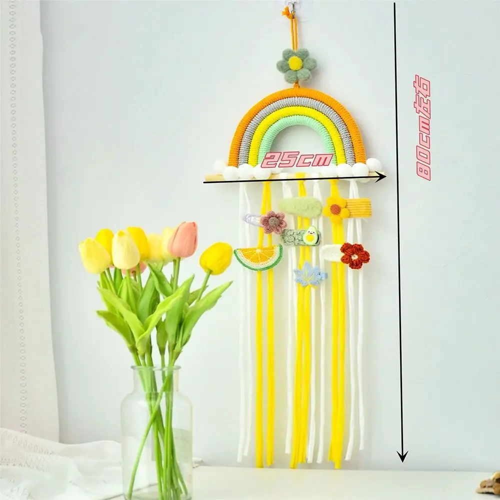 Bow Holder for Girls Hair Bows, Hair Clips Holder Rainbow Bow Organizer Hair Accessories Storage Wall Hanging Decoration