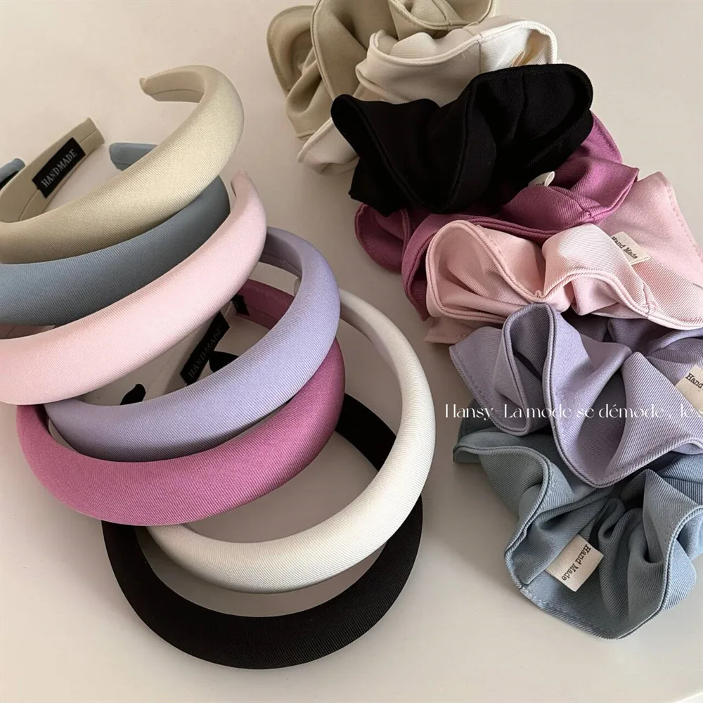 Headband Colorful Sponge High Crown Anti Slip Soft Fit Trendy Versatile Daily Office Travel Women Hair Accessory Hair Band
