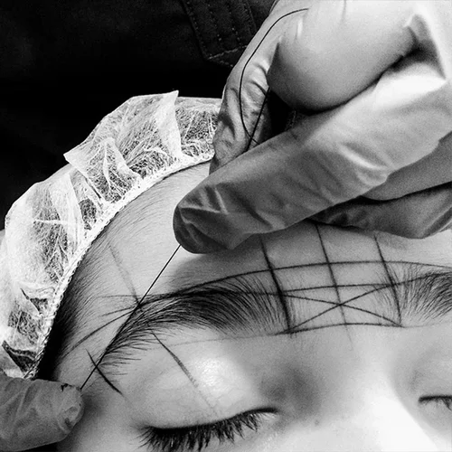 Imagen 2 del producto 1 Uds. Cuerda de Microblading preentintada para mapeo de cejas-herramienta de medición para marcar cejas simétricas