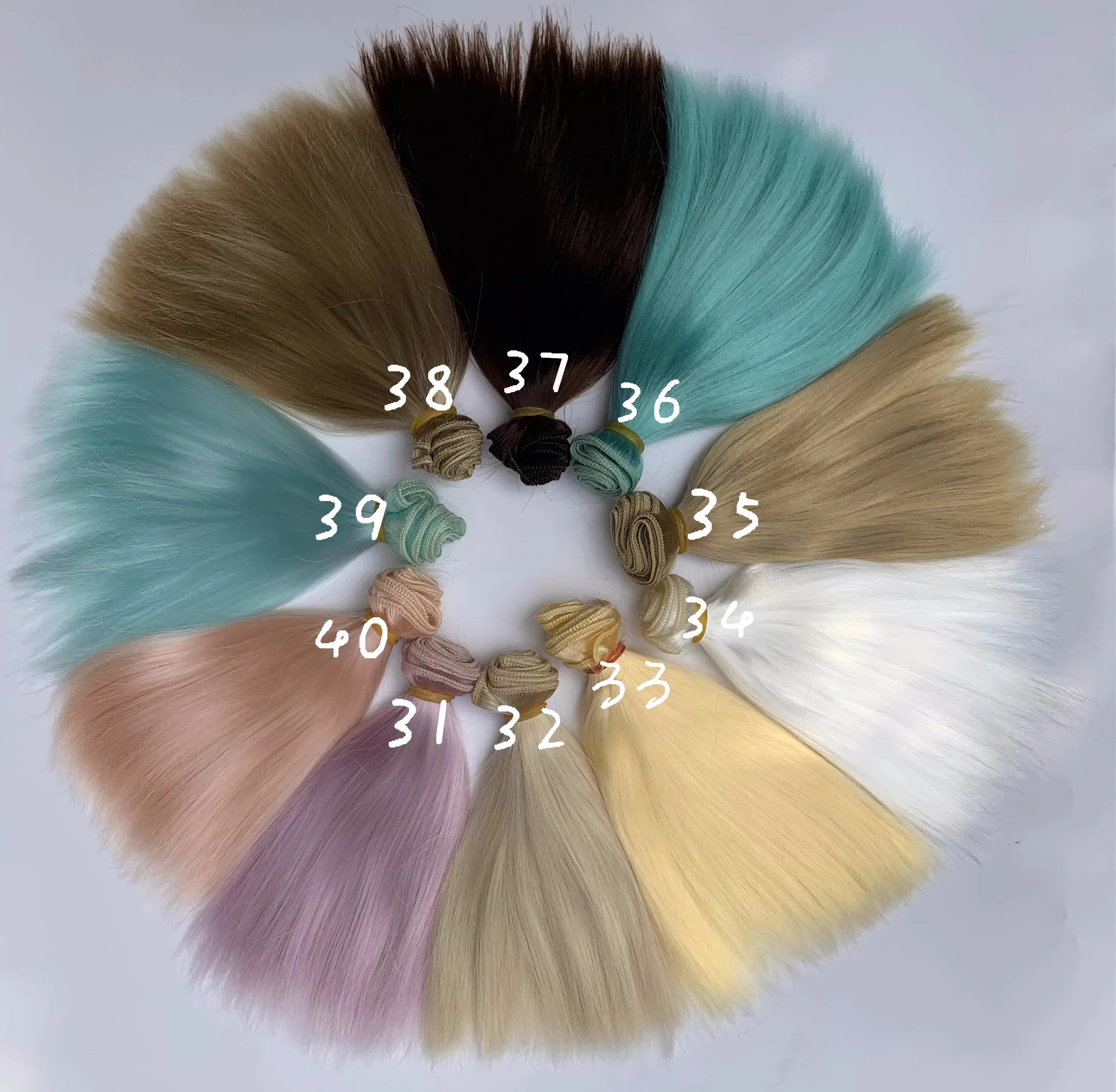 

15cm 20cm 25cm BJD/SD Doll Wig Long Straight Bundles Toy Girls Brown Imitation Mohair Soft Milk Silk Hair Gifts Doll Accessories