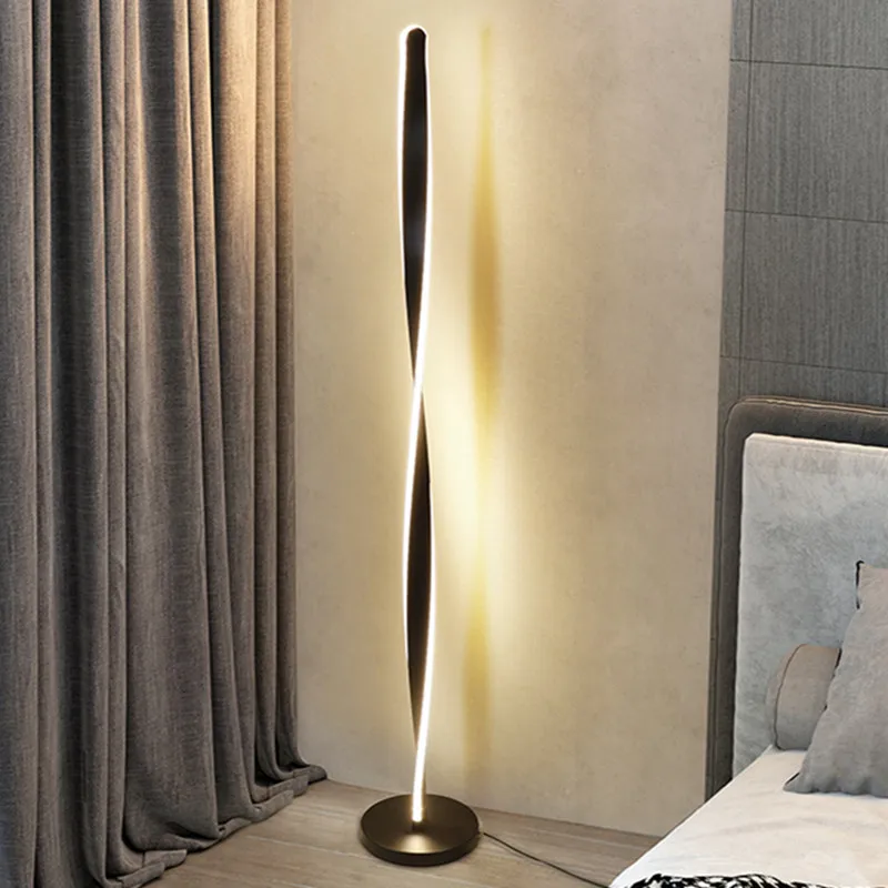 spiraalvormige vloerlamp moderne lange lijn vloerlamp voor woonkamer bank slaapkamer studeerkamer woonkamer thuis witte staande vloerlamp