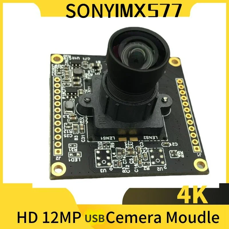 High Definition 12MP 3840x2880 USB2.0 Webcam MJPEG IMX577 CMOS Sensor USB Module Board, Without Driver Scanning and Recording