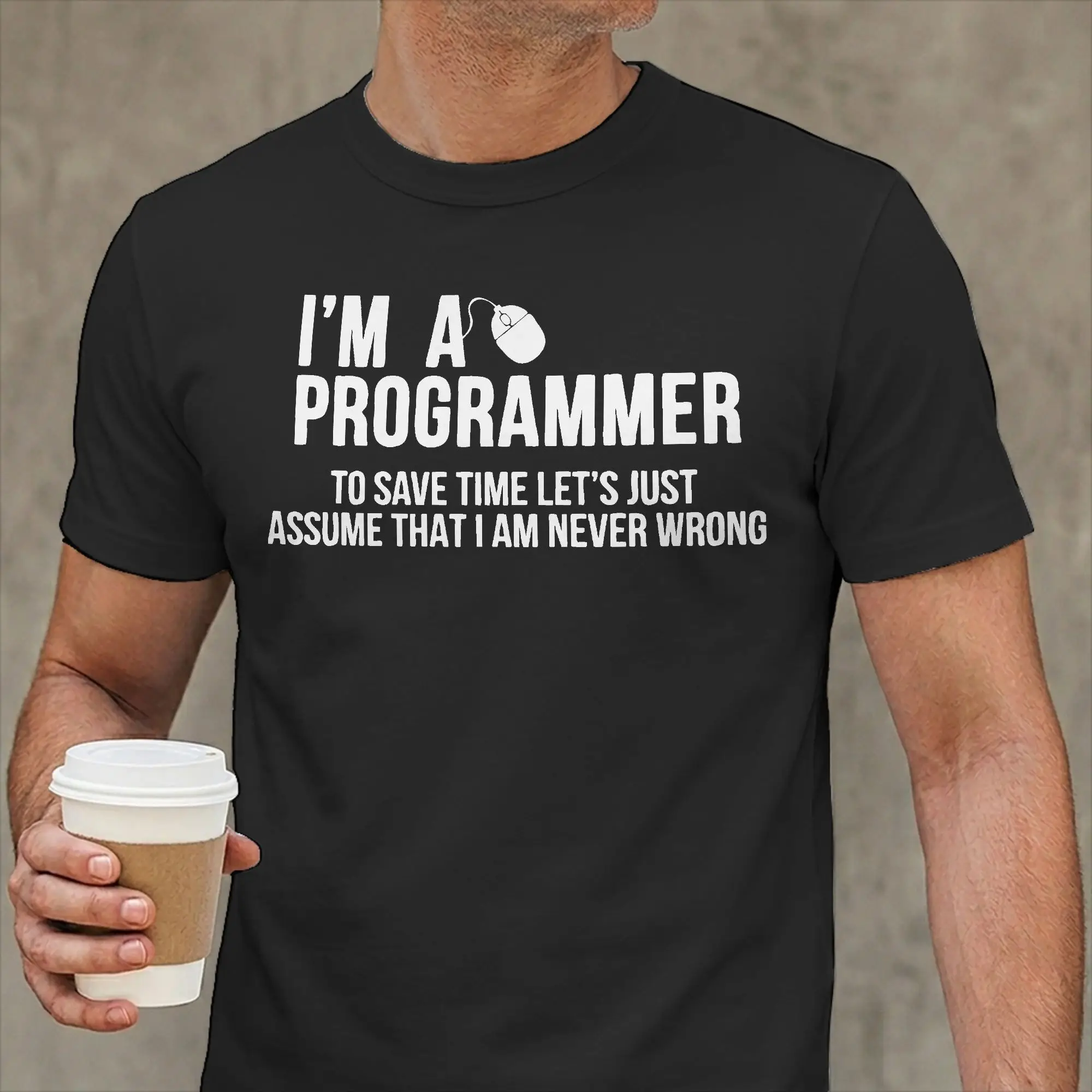 Programmer Programming T Shirts for Men Cotton Vintage T-Shirts Crewneck Geek Code Coder Tees Short Sleeve Clothing Printed