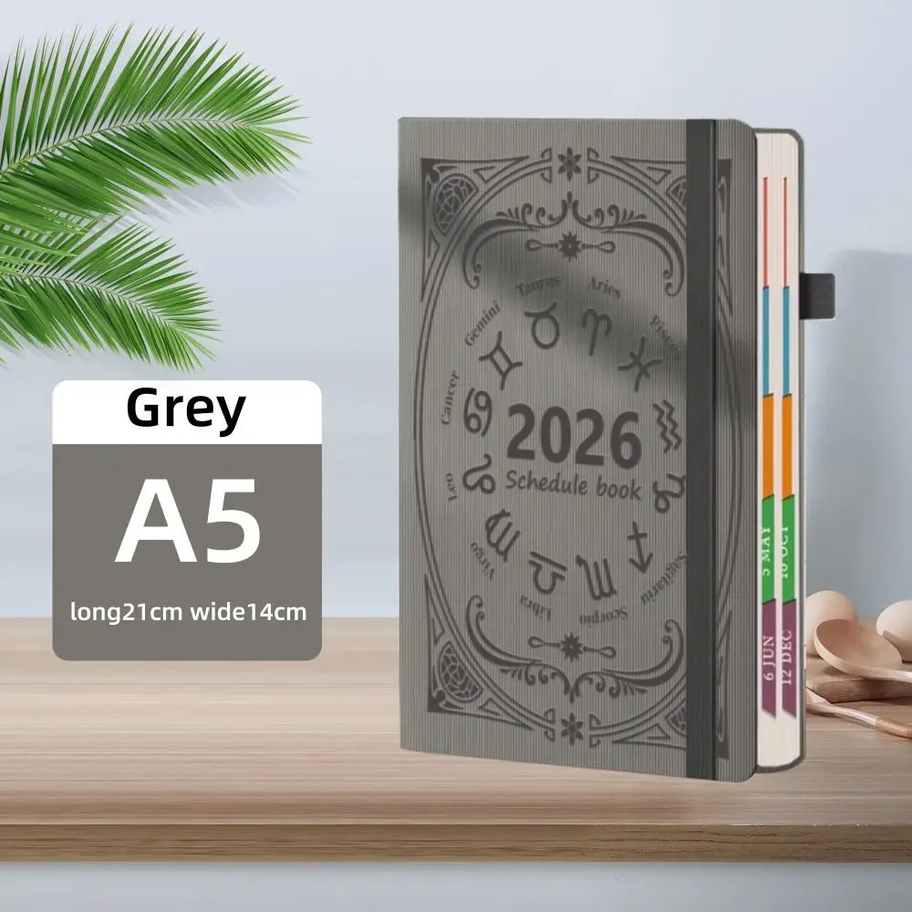 الإنجليزية 2026 جدول مخطط المفكرة 12 شهرا محكم بو قائمة المهام دفتر المرجعية مذكرات بسيطة منصات الكتابة الأعمال