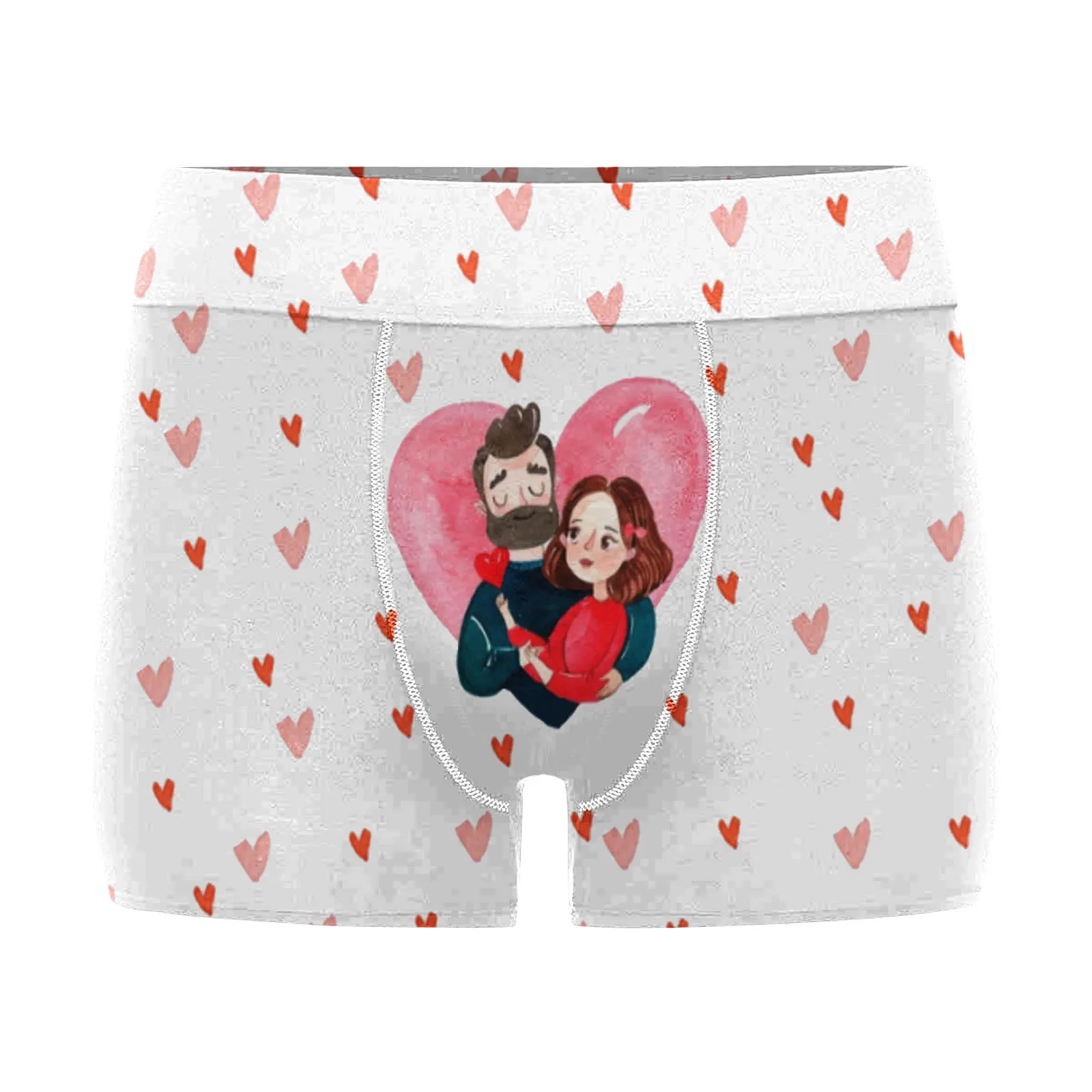 #SNew Sexy Women Men Funny Underwear Valentine\'s Day Printing Plus Size Boxer Underpants Mid High Waist Physiological Underpants