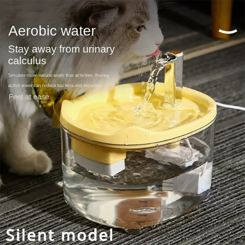 

Silent pet drinking fountain intelligent water feeding equipment cat double filtered live water automatic drinking fountain