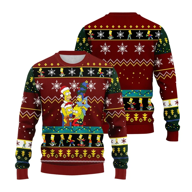 2026 حار عائلة سمبسنز طباعة البلوز الشتاء عيد الميلاد القبيح هوديي المرأة بلوزة كاجوال Harajuku احتفالي الشارع الشهير Y2k