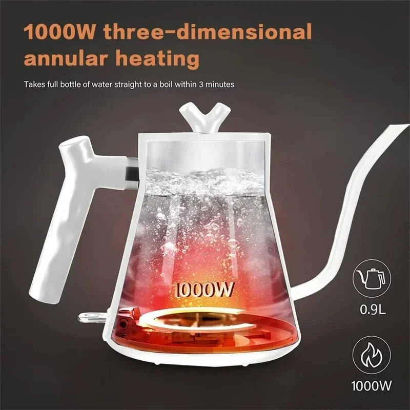 1000W Intelligent Constant Temperature Electric Kettle Hand Brewed Coffee Pot Gooseneck Pot Used for Brewing Milk Powder
