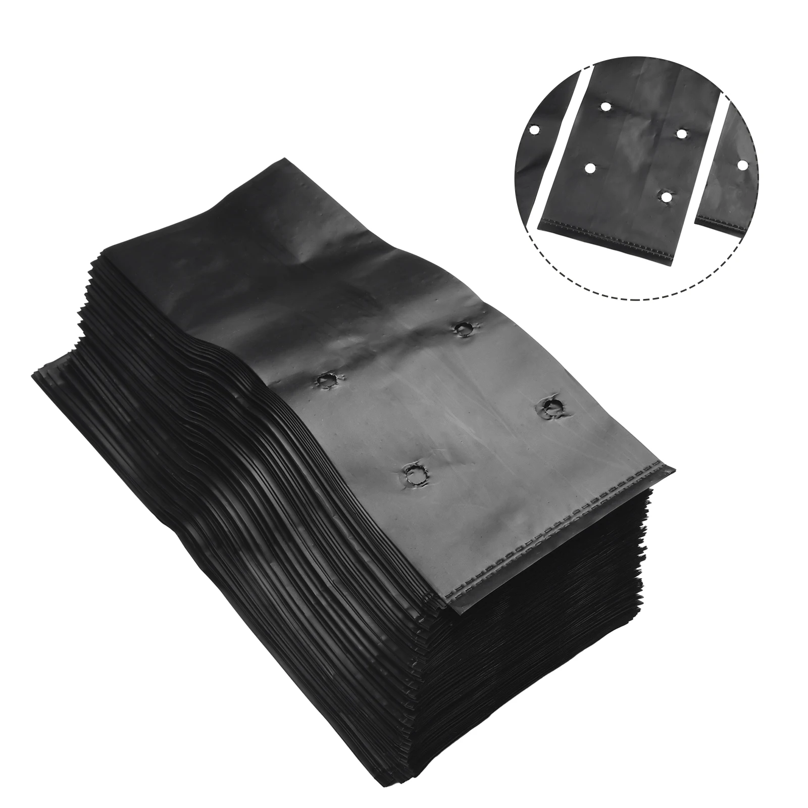 Planting Bags Nursery Bags Vegetables 100PCS Black PE Material Plant Grow Bags Plant Growth Bag Pots Flower Thicken