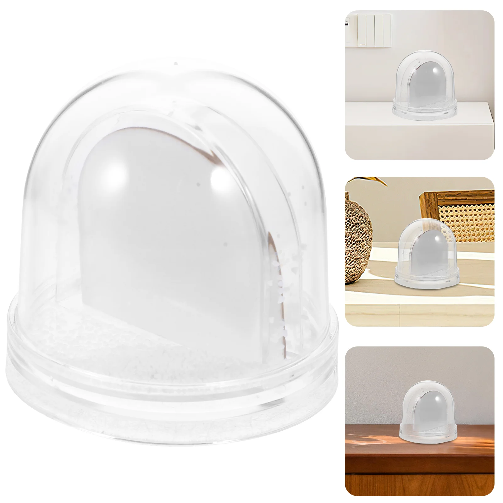 Sublimation Photo Snow Globe Mini Clear Frame Snowball Small with Picture Insert Stand Lid