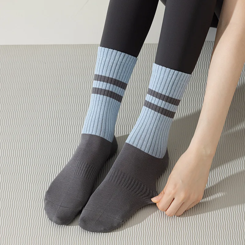 moda-listrado-meias-de-yoga-algodao-indoor-treino-danca-silicone-antiderrapante-meias-esportivas-profissional-ginasio-fitness-pilates-meias