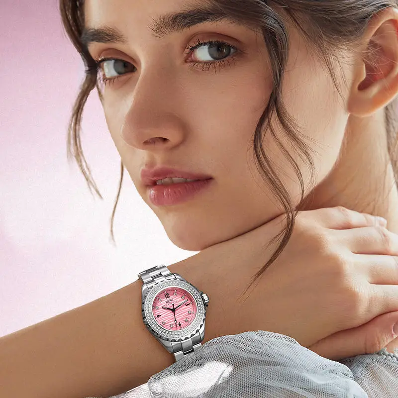 I&W CARNIVAL Luxury Switzerland Brand Japan MIYOTA Quartz Women's Watches Waterproof Full Rhinestone Luminous Clocks 718L