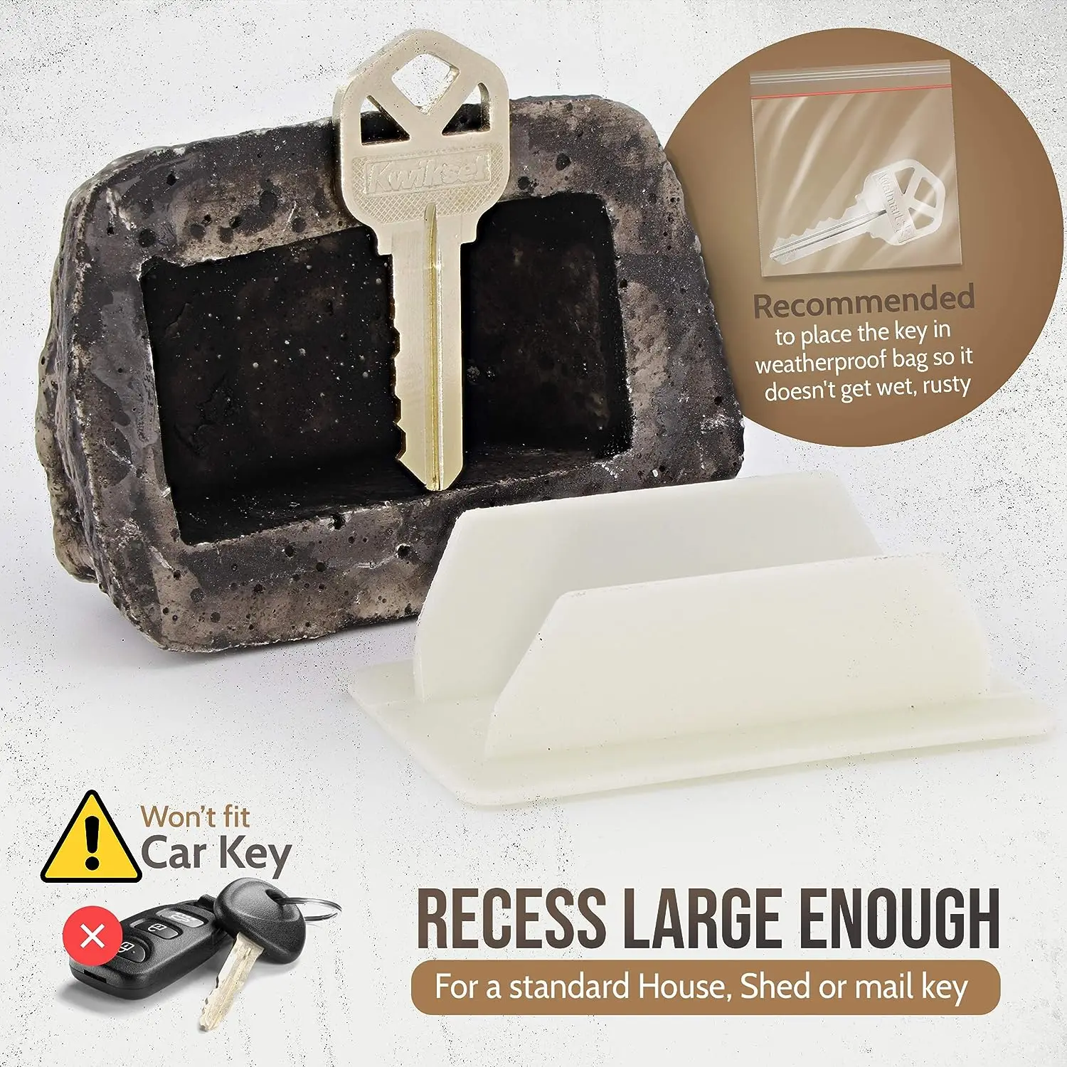 Hide-a-Spare-Key Fake Rock - Looks Simulation stone Resin Key Storage Box