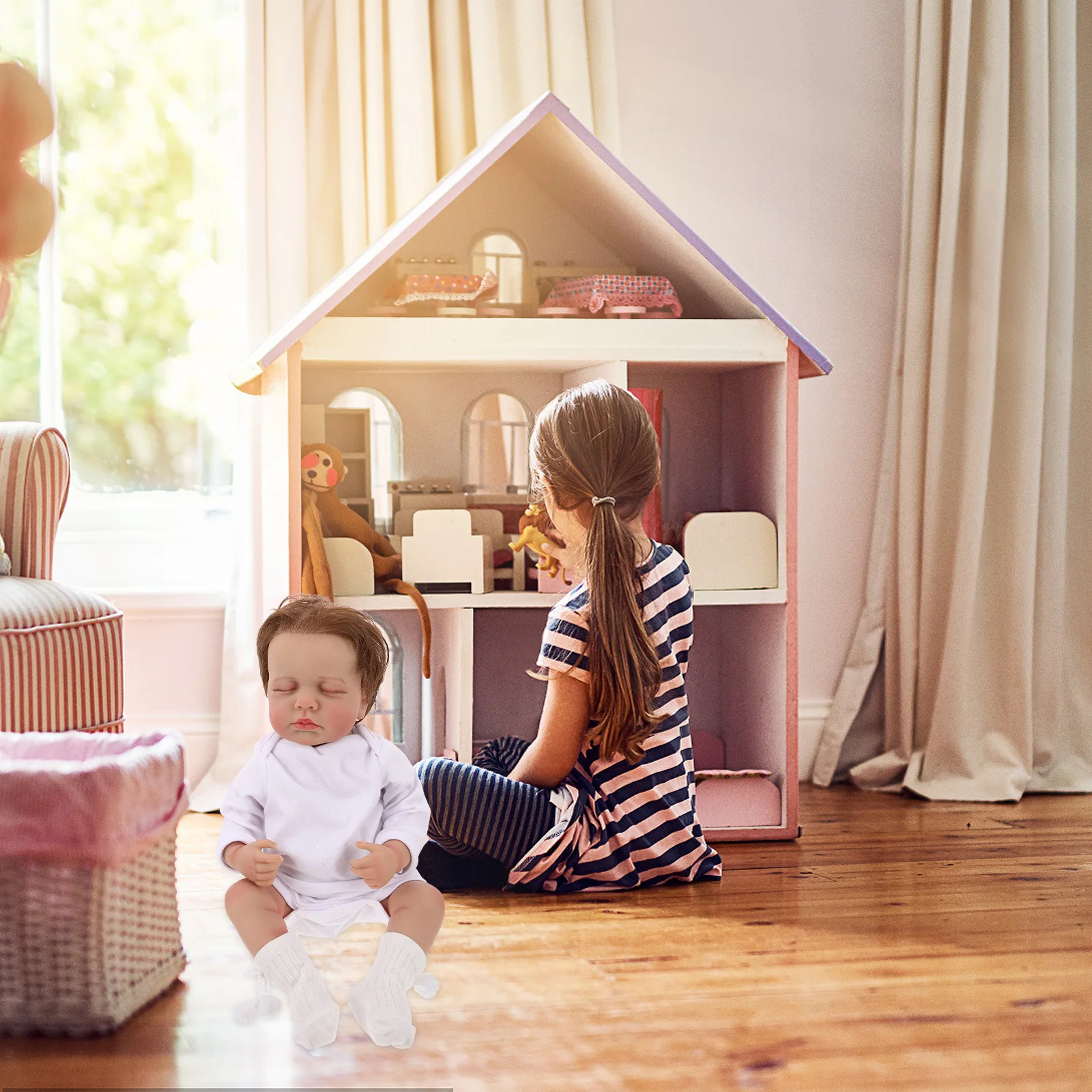 

Reborn Baby 49 см реалистичное мягкое тело для новорожденных мальчиков ролевые игры для воспитания ролевых игр яркая кожа моделирование уход за младенцами