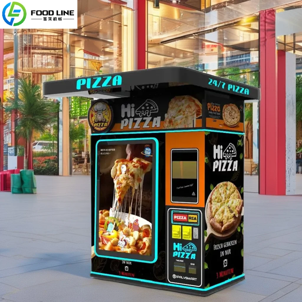 FOODLINE Campus Outdoor Pizza Vending Kiosk Anti Dust Inner Liner Quick Bake 24H Self Service Equipment