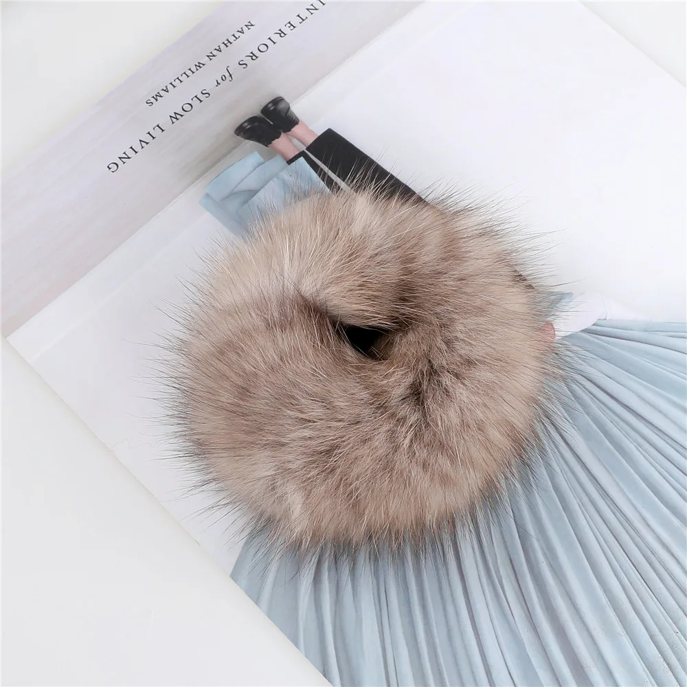 Luxury Women\'s 100% Real Sable Mink Fur Ponytail Holders Elastic hair scrunchy Ties Hairband Hair Accessories