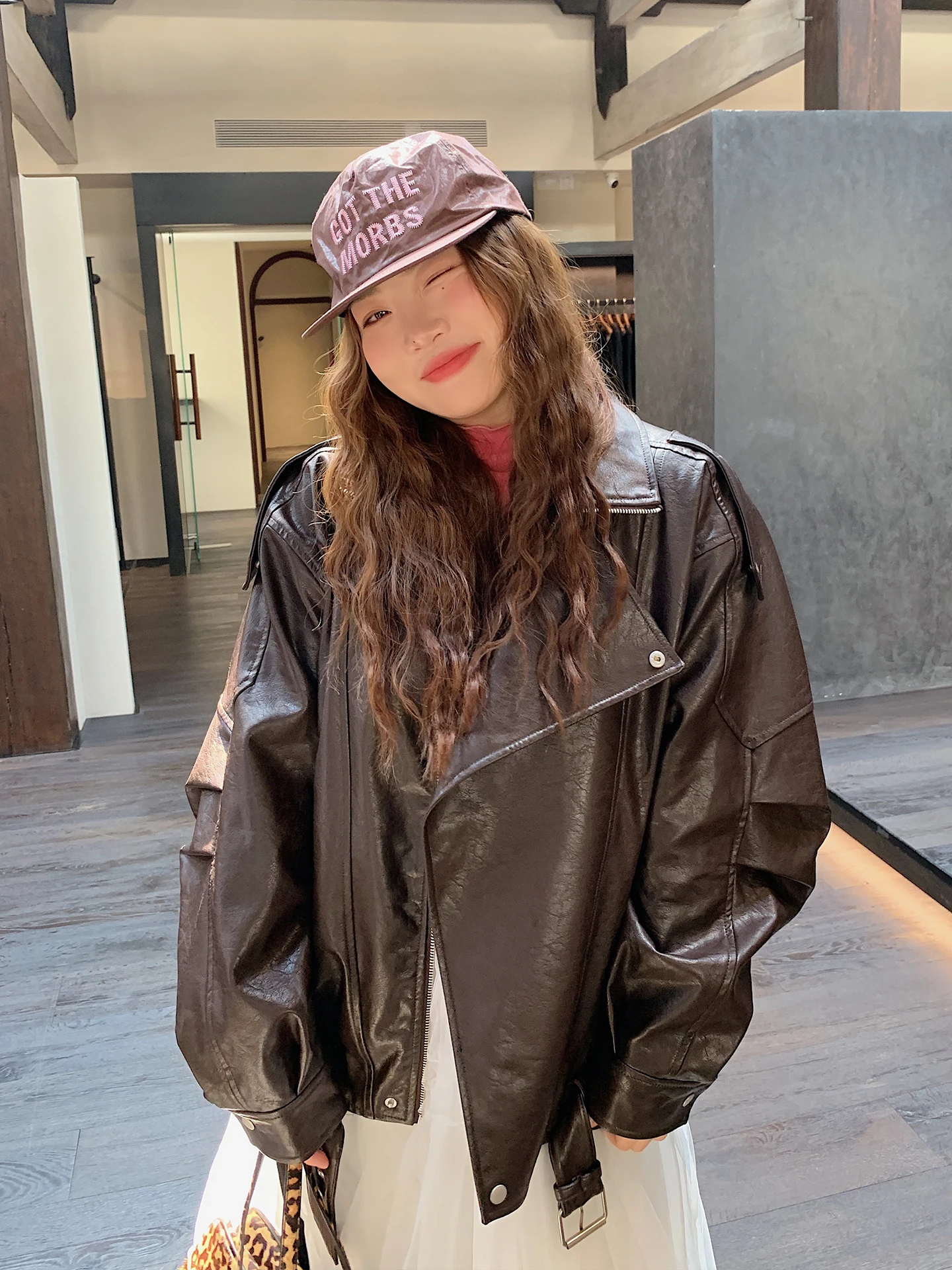 

Кожаная куртка-бомбер женская из искусственной кожи, осенне-зимняя, в байкерском стиле, коричневая, для повседневной носки, ветрозащитная, прямого кроя