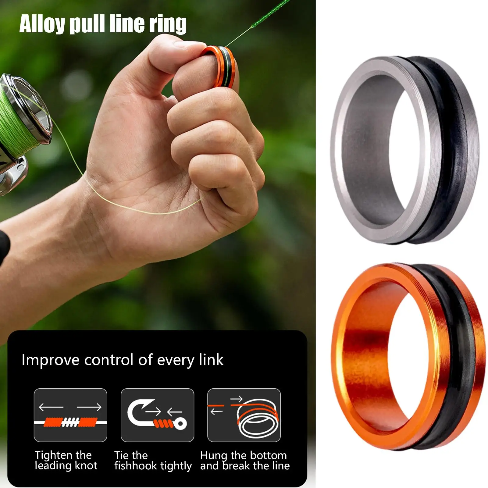 خطوط الصيد مجتذب حلقة سلك مجتذب المضادة للانزلاق سبيكة الصيد خط سفلي مجتذب المحمولة صيد السمك عقدة تشديد الزعيم #1