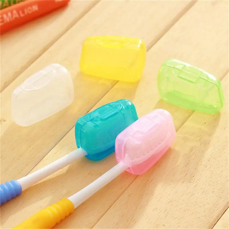 Portátil Toothbrush Head Cover, Travel Cap, Caminhadas, Camping Escova, Cleaner Proteger, Teethbrush Armazenamento, Banheiro Organizador, 5Pcs por Conjunto