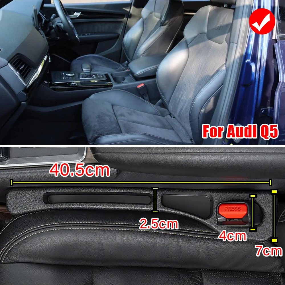 For Audi Q5 8r fy S Line Quattro 35 40 50 55 TDI Sport Car Seat Gap Filler Side Seam Plug Strip Leak-proof Storage Accessories