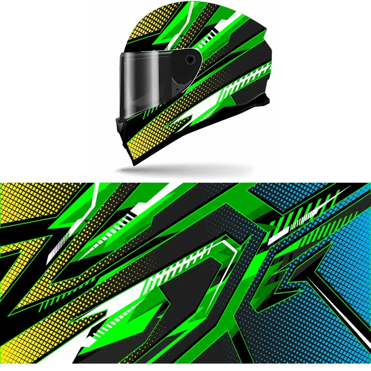 

Abstract Dots Stripes Full Helmet Wrap Sticker Motorcycle Helmet Racing Graphic Decal Vinyl Wrap Helmet Decor Sticker