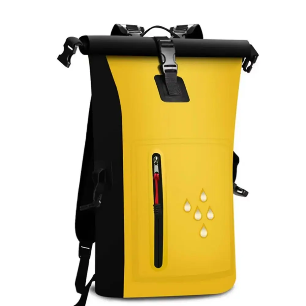 25L Waterproof Drift Bag IPX6 Rating 500D PVC Swimming Backpack Shoulder Strap Large Capacity Waterproof Bucket Bag