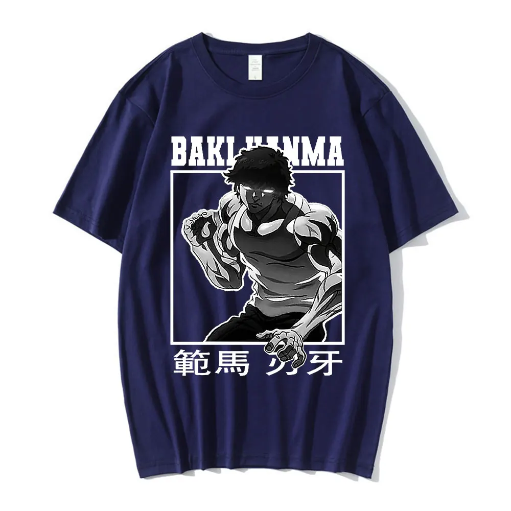 Japanese Anime Baki The Grappler T-shirt Manga Hanma Yujiro Short Sleeve T-shirts Oversized Cotton Casual Tee Shirt Streetwear