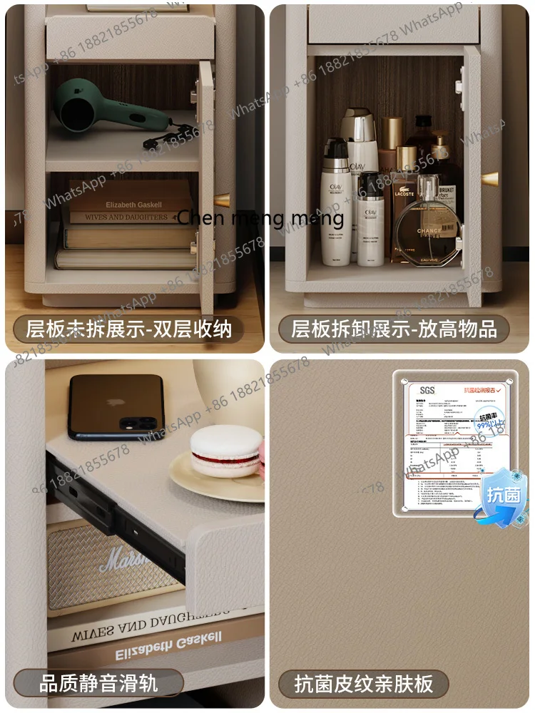 طاولة بجانب السرير ضيقة للغاية، خزانة تخزين فاخرة لطاولة السرير المنزلية الراقية H #5