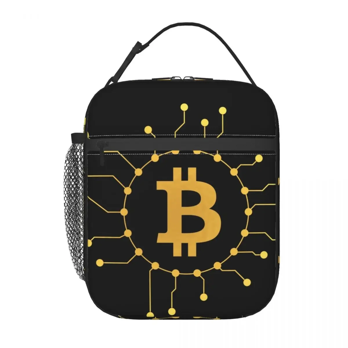 BTC Logo Resuable Lunch Boxes Women Leakproof Bitcoin Digital Currency Cooler Thermal Food Insulated Lunch Bag Kids School