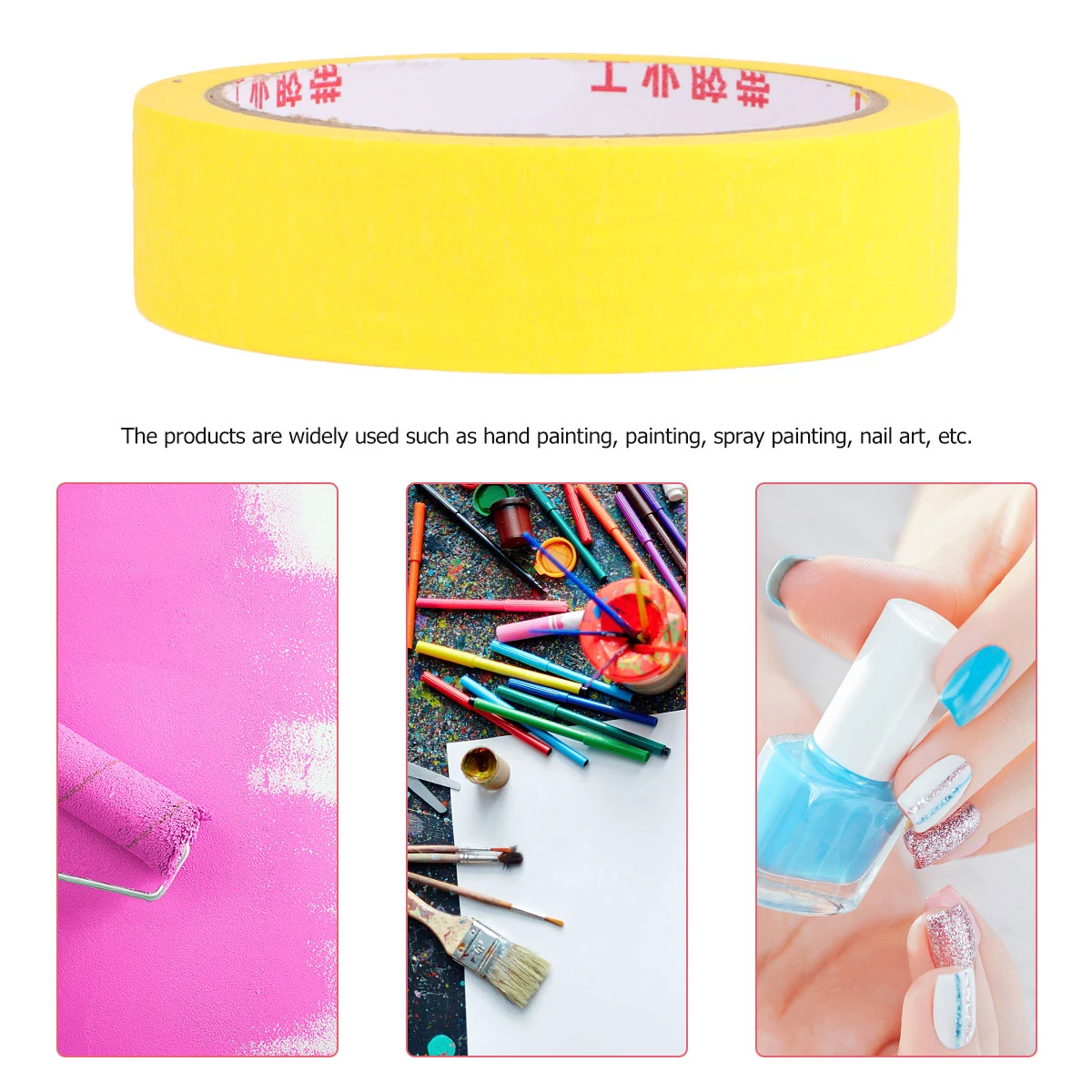 

Masking Tape White Rubber Color Separation Mark Sticky Textured Paper For Painting Edges Long Lasting Uv