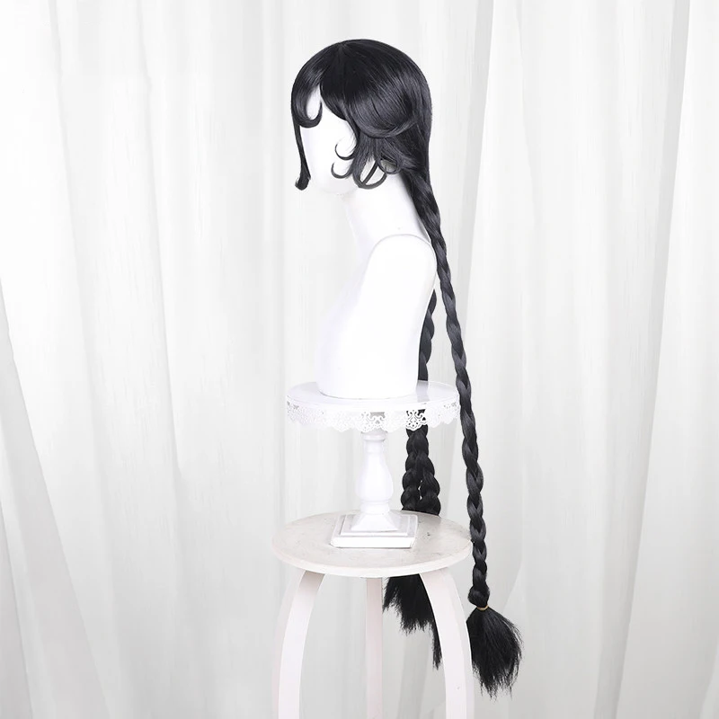 Anime Jaadugar A Witch in Mongolia Setare Cosplay Wig Shitara Long Black Three Braids For Women Halloween Party Carnival Props