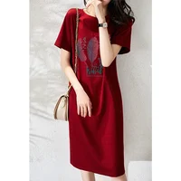 A Summer Loose and Trendy Printed Korean-style Simple and Casual Round-neck Dress for Pregnant Women 5