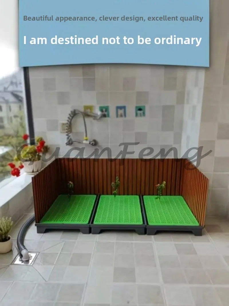 Indoor Flush Pet Dog Potty Urinal, Direct Drainage Dog Toilet with Training Walls for Large Medium Dogs Household Pet Supplies view 3