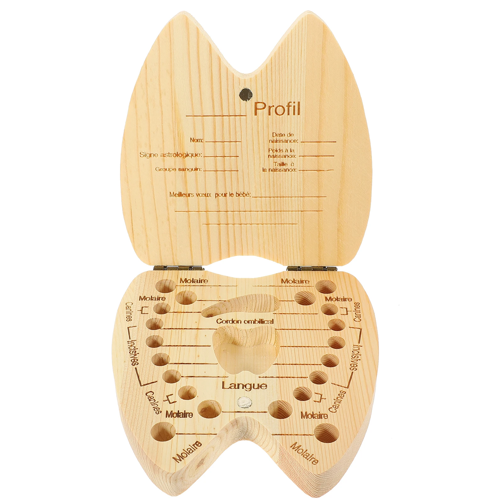 

1 pc Baby Teeth Keepsake Box Wooden Holder Durable Eco Friendly Tooth Lightweight Small Shape