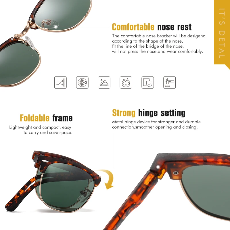 LIOUMO Upscale Fashion Ultra-Light Foldable Sunglasses With Box Folding Polarized Sun Glasses Men Women Oculos De Sol Masculino - Image 5