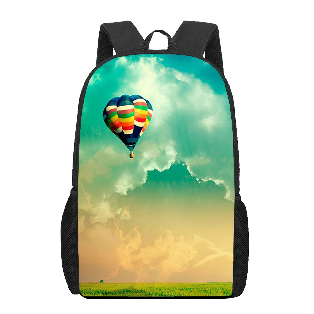 Ho tair Balloon Sky 3D Print School Bag Set for Teenager Girls Primary Kids Backpack Book Bags Children Bookbag Satchel Mochila