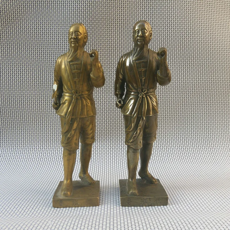 Rongbaozhai Lu Bronze Ornament, Pure Copper Standing Statue of the Woodworking Master Lu Ban