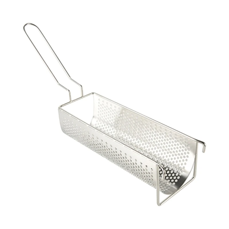 Stainless Steel Fried Baskets Long Fry Potato Chip Container Best for French Fries Potato Chip Kitchen Gadgets