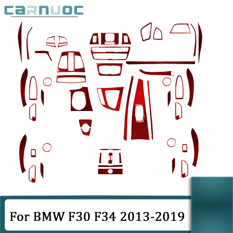 

For BMW F30 F34 2013 2014 2015 2016 2017 2018 2019 Carbon Fiber Red Stickers Cover Trim Car Interior Decorative Accessories