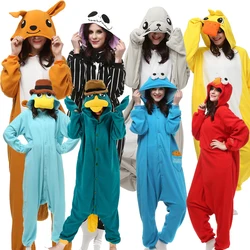 Favofans zwierzęcy Kigurumi dorosłych kangur kaczka piżamy kostiumy Halloween Cosplay kombinezon świąteczny prezent XXL