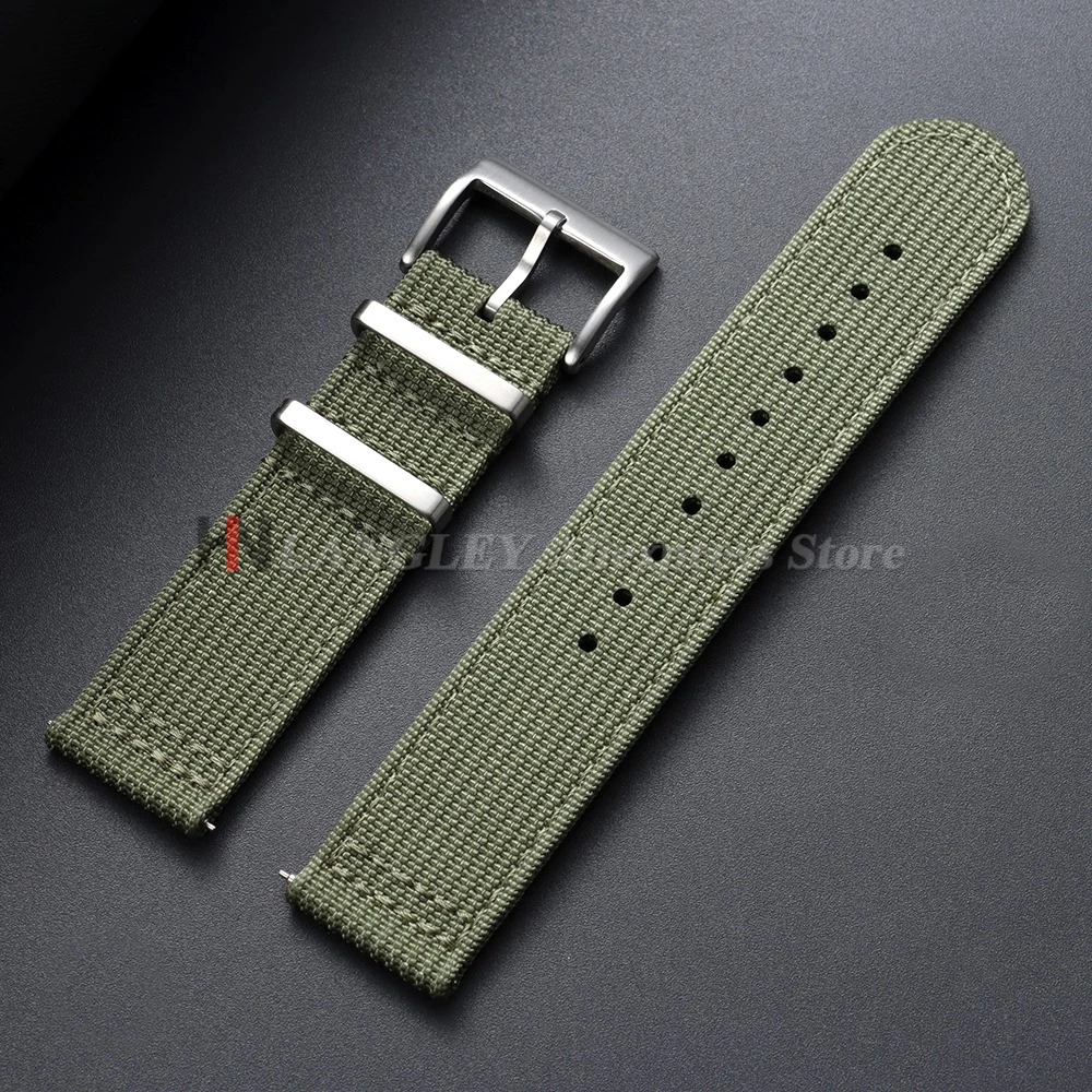20mm 22mm Geripptes Nylonarmband für Omega für Seiko für Tudor Gewebtes Canvas-Stoff-Uhrenarmband Militär Sport Schnellverschluss-Armbänder