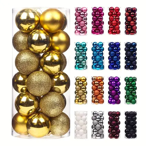 1Box 3/4cm Christmas Balls Christmas Tree Ornaments Xmas Hanging Tree Pendants Home Party Christmas Tree Decor New Year Gifts