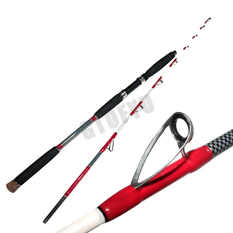 1.6M 2-Pieces Saltwater Offshore Casting/Spinning Carbon Fiber Boat Fishing Rod Portable Travel Fishing Rod Travel Surf Rod - Image 2