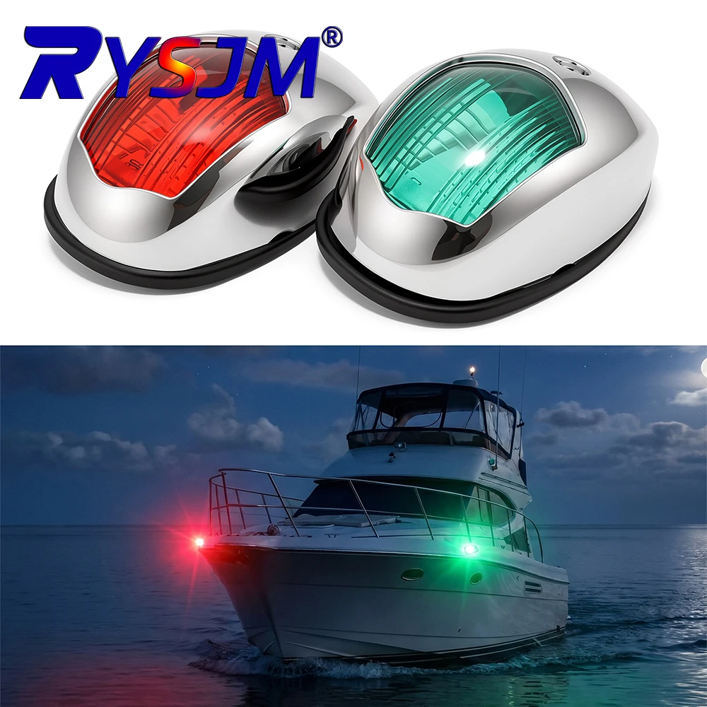 2Pcs LED Navigation Lights For Boats 12V 24V Boat Position Lights Marine Lights Waterproof Boat Lamp Red Green 27 LED Beads