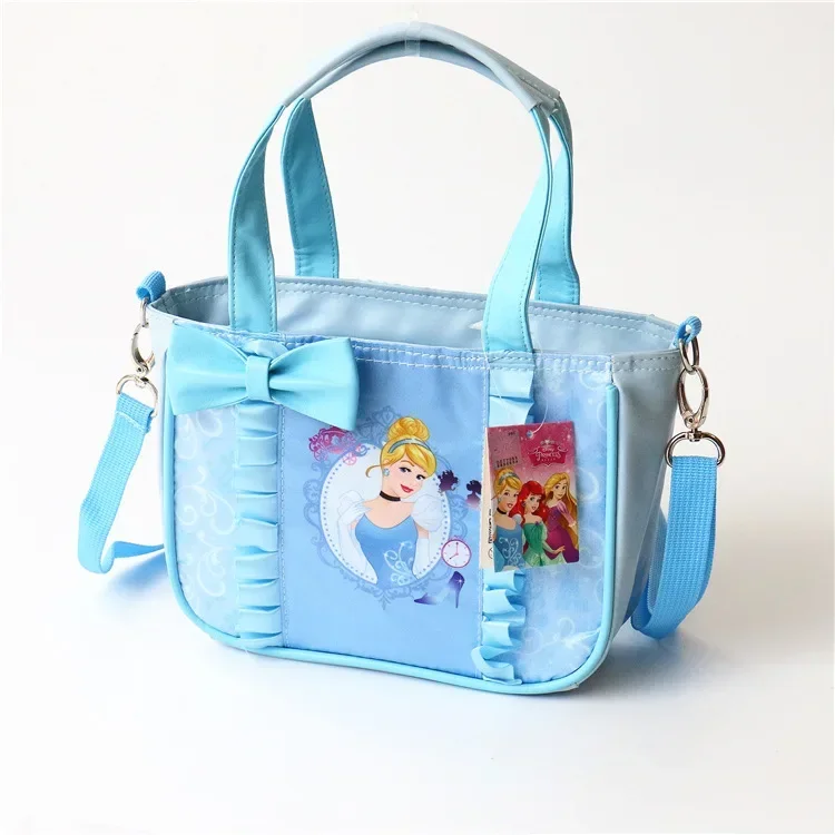 Borsa piccola principessa Disney borsa da pranzo in tela di cartone animato borsa da tutoraggio per ragazza borsa a tracolla con una spalla