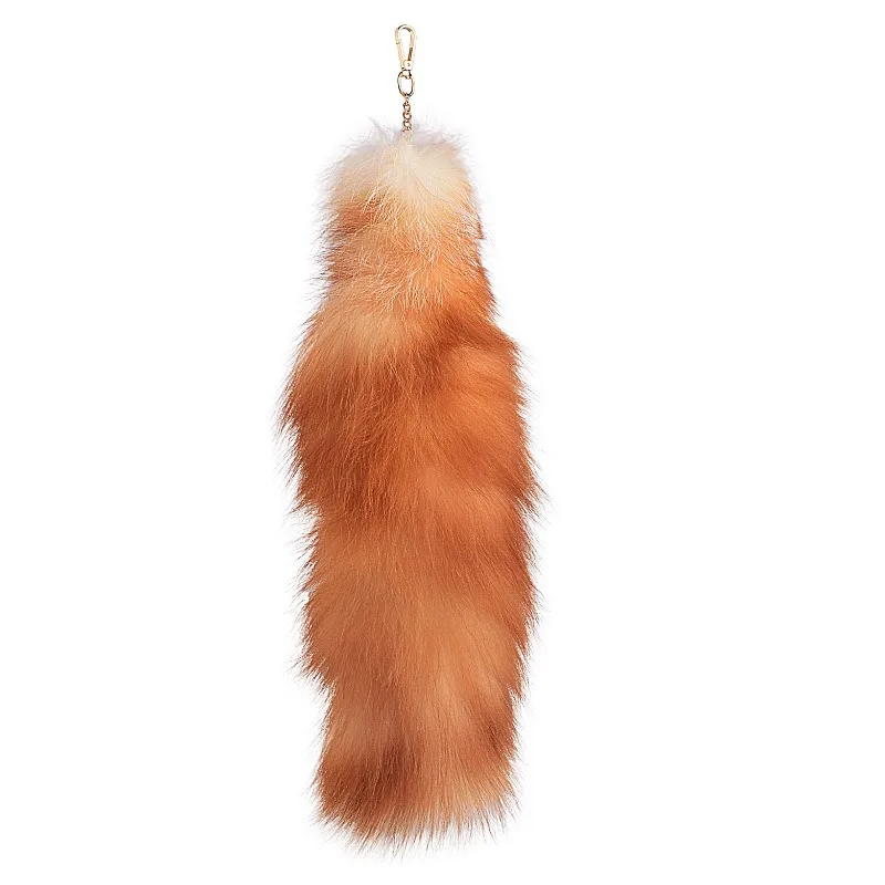 Fox Tail Keychain Women\'s Bag Pendant Natural Color Nine-tailed Fox Tail Stage Performance Props